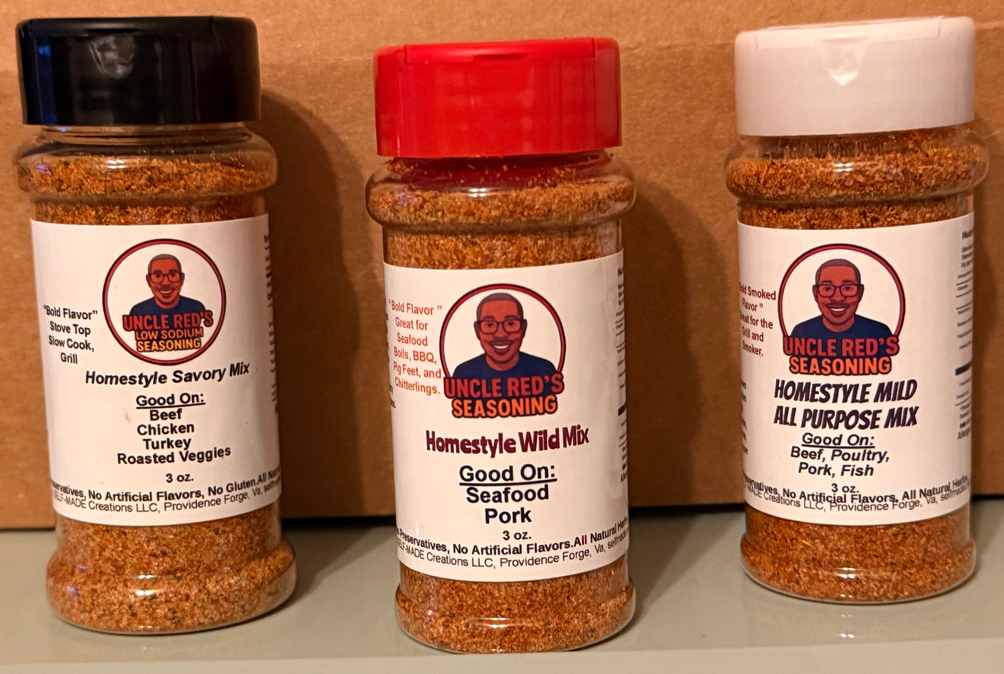 SOLD IN VIRGINIA ONLY Homestyle Mild Mix – Smoked Grill Seasoning | Uncle Red’s Seasonings | Smooth, Smoky, Flavorful 3oz
